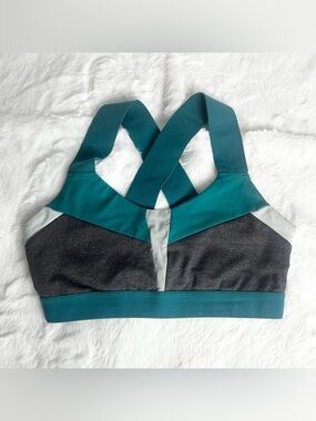 *ALO* Teal & Charcoal Strappy Sports Bra